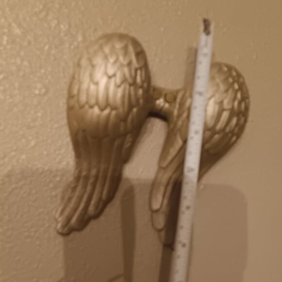 Vintage 2000s Urban Outfitters Angel Wings Wall Hook Decor Solid Cast Iron - Picture 3 of 5